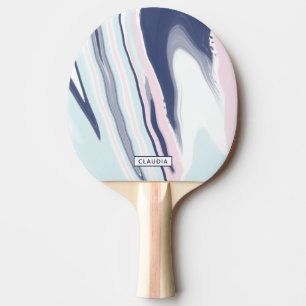 Raquette De Ping Pong Elégant marbre blanc rose moderne
