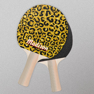 Raquette De Ping Pong Élégant or faux parties scintillant poster de anim