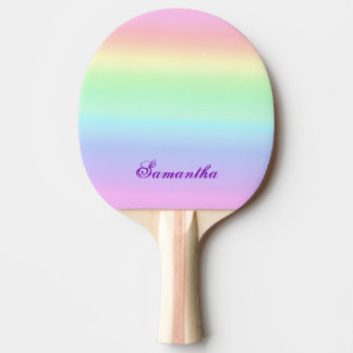 Raquette De Ping Pong Elégant Pastel Arc-en-ciel esthétique