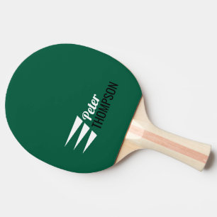 Raquette De Ping Pong Élégant Trois bandes Nom vert