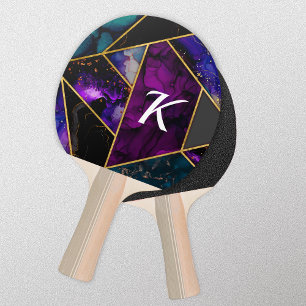 Raquette De Ping Pong Elégante fausse parties scintillant violet turquoi