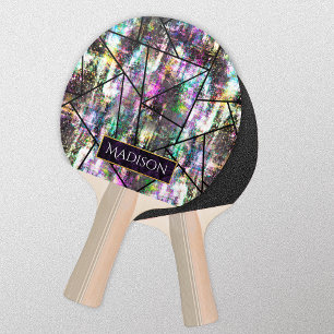 Raquette De Ping Pong Élégante parties scintillant girly iridescente