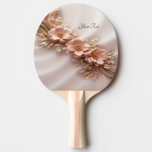 Raquette De Ping Pong Elégante Pêche Orange Florale Ping Paddle