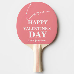 Raquette De Ping Pong Élégante typographie Valentines couple de jour