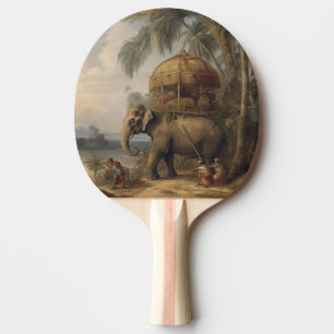 Raquette De Ping Pong éléphant botanique vintage avec howdah aussi