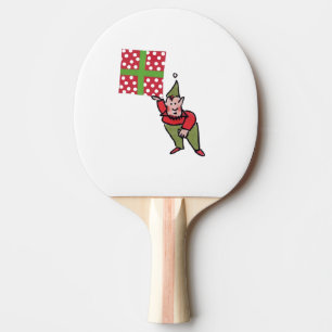 Raquette De Ping Pong Elf avec Polka Dot cadeau Paddle de ping pong blan