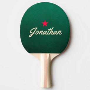Raquette De Ping Pong Émeraude Verte Vintage Étoile Signature