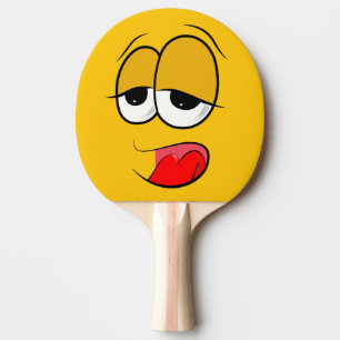 Raquette De Ping Pong Emoji Jaune
