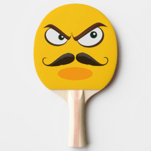 Raquette De Ping Pong Emoji Jaune Furieux