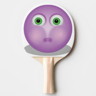 Raquette De Ping Pong Emoji pourpre - Visage drôle