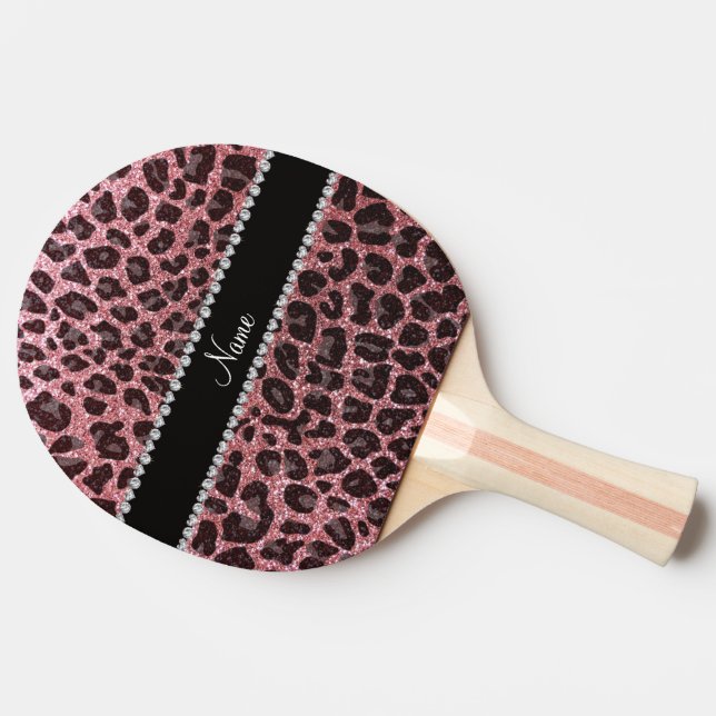 Raquette De Ping Pong Empreinte de léopard d'parties scintillant rose cl (Côté)