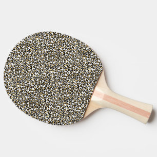 Raquette De Ping Pong Empreinte de léopard noir d'or