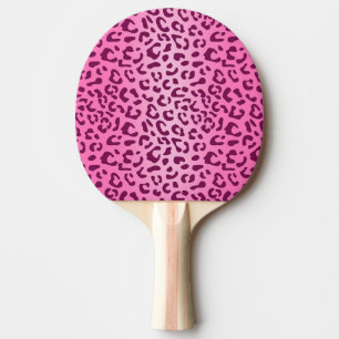 Raquette De Ping Pong Empreinte de léopard rose élégant