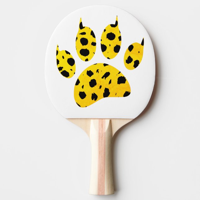 Raquette De Ping Pong Empreinte de patte Cheetah (Devant)