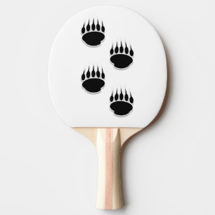 Raquette De Ping Pong Empreintes de pattes de l'ours noir