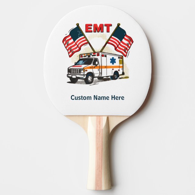Raquette De Ping Pong EMT Custom Gift, Perfect for first responders (Devant)