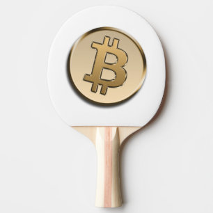 Raquette de ping pong en Bitcoin doré