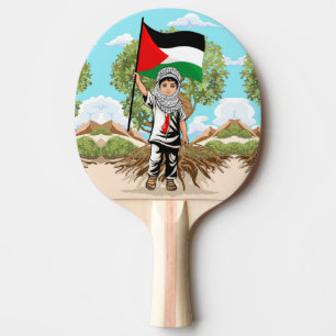 Raquette De Ping Pong Enfant avec le drapeau de Keffiyeh Palestine