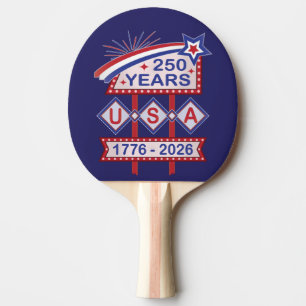 Raquette De Ping Pong Enseigne de marquise rétro USA 250e anniversaire 1
