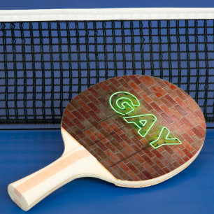 Raquette De Ping Pong Enseigne néon gay illuminée SlipperyJoe lumineuse