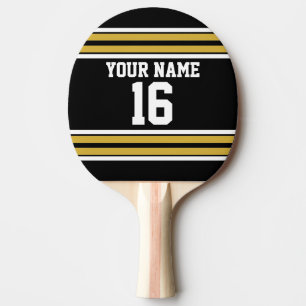 Raquette De Ping Pong Équipe cycliste Black with Gold White Stripes