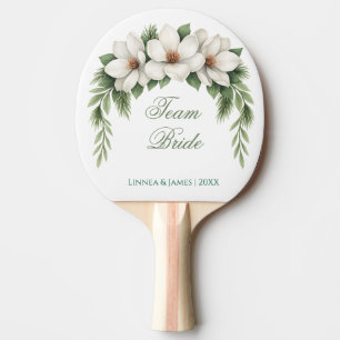 Raquette De Ping Pong Équipe Mariée Groom Magnolia Mariage d'hiver Pine 