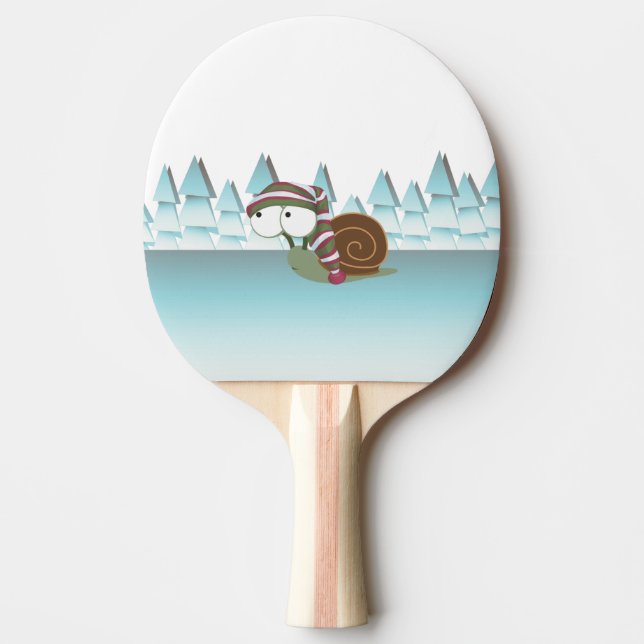 Raquette De Ping Pong Escargot mignon en bonnet de sommeil (Devant)