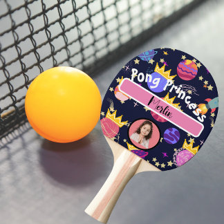 Raquette De Ping Pong Espace amour nom personnalisé et photo coloré