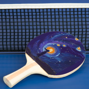 RAQUETTE DE PING PONG ESPACE BITCOIN CRYPTO DE FILLE