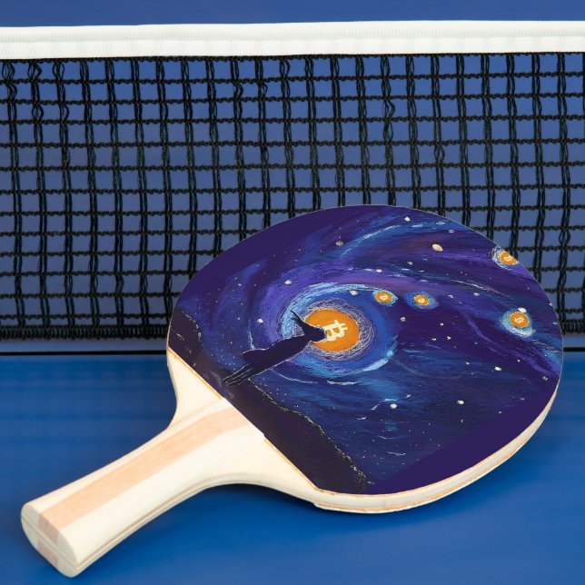 RAQUETTE DE PING PONG ESPACE BITCOIN CRYPTO DE FILLE (Insitu)