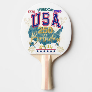 RAQUETTE DE PING PONG ÉTATS-UNIS 250 ANS DE LIBERTÉ