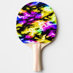 Raquette De Ping Pong Étincelle Jaune Bleu Bleu Funky brillant