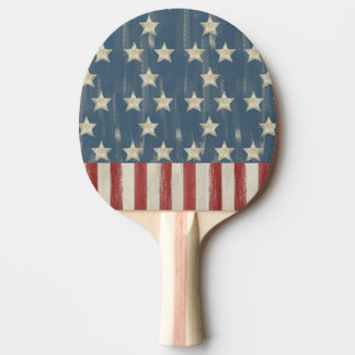 Raquette De Ping Pong Étoiles et bandes vintages