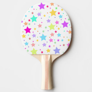 Raquette De Ping Pong Étoiles Filles Colorées, Violet Rose, Bleu, Jaune