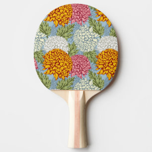 Raquette De Ping Pong Excellent motif avec des chrysanthèmes