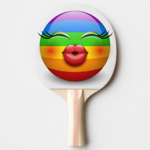 Raquette De Ping Pong Face Emoji mignon