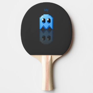Raquette De Ping Pong fantôme bleu nom perso fanart PacMan noir