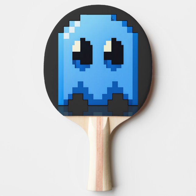 Raquette De Ping Pong fantôme blue pixel art fanart PacMan  (Devant)