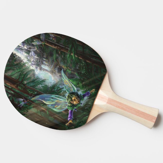 Raquette De Ping Pong Fées forestières et château de cascade (Côté)