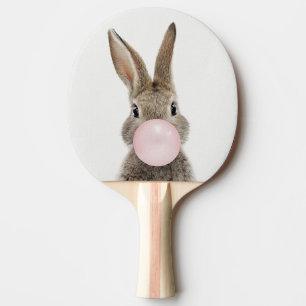 Raquette De Ping Pong Feu de lapin rose bulle gomme