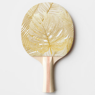 Raquette De Ping Pong Feuilles de palmiers tropicaux : motif vintage.