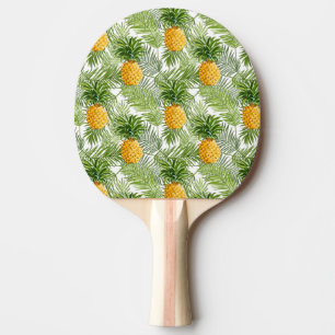 Raquette De Ping Pong Feuilles et ananas tropicaux