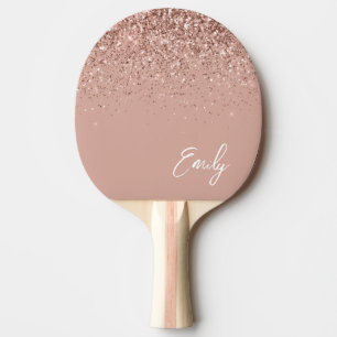 Raquette De Ping Pong Fille Rose Or Blush Parties scintillant rose Monog