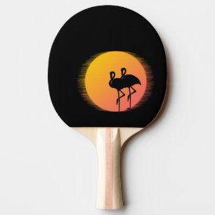 Raquette De Ping Pong Flamant du coucher de soleil Tranquillité