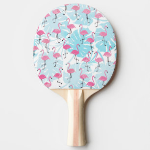 Raquette De Ping Pong Flamants gracieux et feuilles de monstère