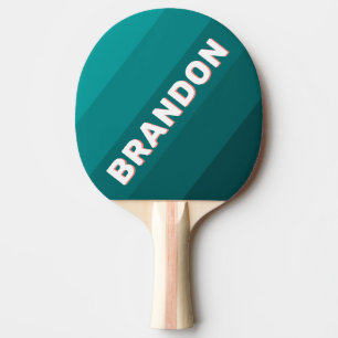 Raquette De Ping Pong Flamingo Aqua Bold Rayures avec Nom