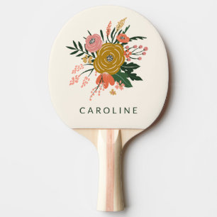 Raquette De Ping Pong Fleur botanique minimaliste simple personnalisée