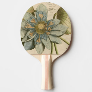 Raquette De Ping Pong Fleur de Lotus bleu sur l'arrière - plan bronzage