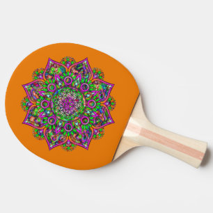 Raquette De Ping Pong Fleur De Vie - Indien Mandala 1