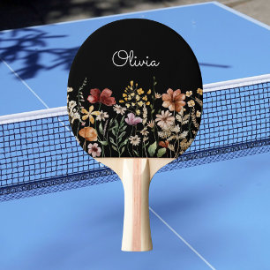 Raquette De Ping Pong Fleur Florale Jolie Aquarelle Personnalisée